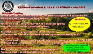 Výcvikové dni oblasť č. 10 a č. 11 KCHAJD v roku 2026